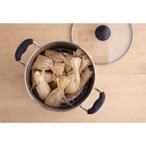 IMUSA Mexicana 8 qt. Aluminum Stovetop Steamer with Glass Lid