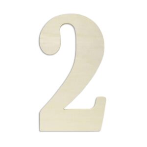Jeff McWilliams Designs 18 in. Oversized Unfinished Wood Number "2"