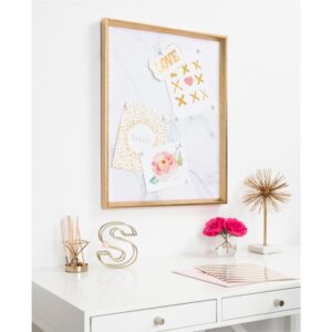 Kate and Laurel Calter Gold Marble Magnetic Memo Board