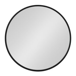 Kate and Laurel Medium Round Black Contemporary Mirror (25.59 in. H x 25.59 in. W)