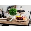 LITTON LANE Tall Natural Beige Wood 2-Tier Round Serving Tray Stand