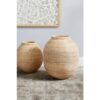 LITTON LANE Large Decorative Handwoven Natural Beige Bamboo Vase