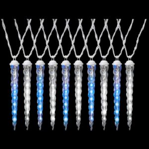 LightShow 10-Light Shooting Star Effect Icy Blue and White Icicle Light Set