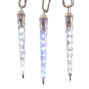 LightShow 10-Light Shooting Star Effect Icy Blue and White Icicle Light Set