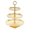 LITTON LANE 3-Tier Modern Aluminum Cake Stand in Gold