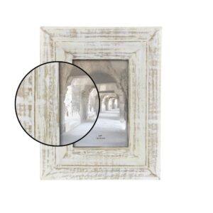 LITTON LANE 1-Opening 7 in. x 9 in. White Patina Picture Frame
