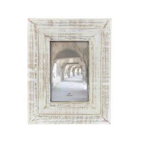 LITTON LANE 1-Opening 7 in. x 9 in. White Patina Picture Frame