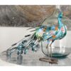 LITTON LANE Floral Peacock Iron Sculpture
