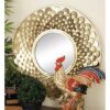 LITTON LANE Medium Round Gold Contemporary Mirror (32 in. H x 32 in. W)