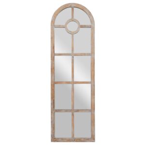 LITTON LANE Oversized Arch Distressed Brown Mirror (72 in. H x 23 in. W)