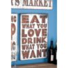 LITTON LANE 14 in. x 21 in. Pop Arts "Eat What You Love" Brown Metal Wall Sign