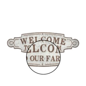 LITTON LANE 36 in. x 11 in. "Welcome to Our Farm" Metal Wall Sign
