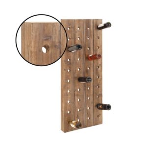 LITTON LANE Pegboard 40-Bottle Wine Rack in Exposed Mahogany Finish