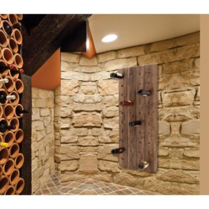 LITTON LANE Pegboard 40-Bottle Wine Rack in Exposed Mahogany Finish