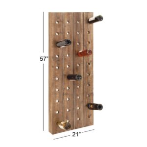 LITTON LANE Pegboard 40-Bottle Wine Rack in Exposed Mahogany Finish
