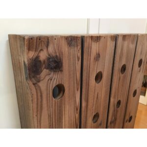 LITTON LANE Pegboard 40-Bottle Wine Rack in Exposed Mahogany Finish