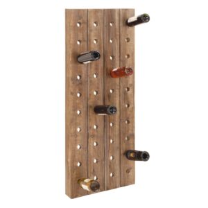LITTON LANE Pegboard 40-Bottle Wine Rack in Exposed Mahogany Finish