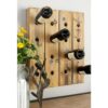 LITTON LANE 25 in. x 21 in. 16-Bottle Pegboard Rustic Reclaimed Wood Hanging Wine Rack