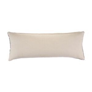 LR Home Embroidered Ethnic 14 in. x 36 in. Gray/Cream Rectangle Throw Pillow