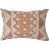 LR Home 36 in. x 14 in. Orange/Cream Tufted Geometric Burnt Cotton Standard Throw Pillow