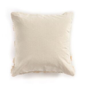 LR Resources Zanthia Cream / Gray / Gold Striped Hypoallergenic Polyester 20 in. x 20 in. Throw Pillow