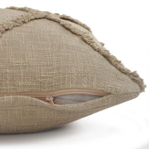 LR Resources Understated Taupe Solid Hypoallergenic Polyester 20 in. x 20 in. Throw Pillow