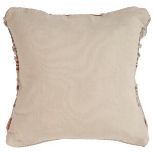 LR Resources Chic Fringe Beige Striped Hypoallergenic Polyester 18 in. x 18 in. Throw Pillow