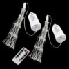LUMABASE 200-Light Bulbs Warm White Battery Operated Starburst LED Lights with Remote Control (Set of 2)