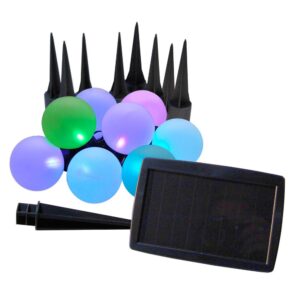 LUMABASE 2.5 in. Round Solar Pathway Color Changing String Lights (8-Light)