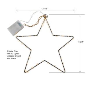 LUMABASE Star Motif 40 Mini Lights Warm White LED String Lights (2-Pack)