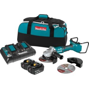 Makita 18-Volt X2 LXT Lithium-Ion (36V) Brushless Cordless 9 in. Paddle Switch Cut-Off/Angle Grinder Kit w Electric Brake 5.0Ah