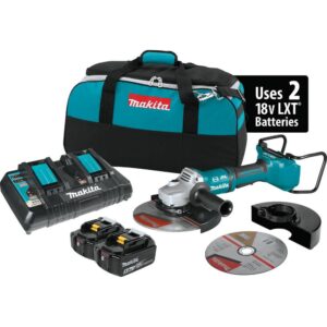 Makita 18-Volt X2 LXT Lithium-Ion (36V) Brushless Cordless 9 in. Paddle Switch Cut-Off/Angle Grinder Kit w Electric Brake 5.0Ah