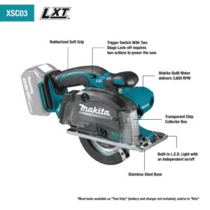 Makita 18-Volt 5-3/8 in. 5.0 Ah LXT Lithium-Ion Cordless Metal Cutting Saw Kit with Electric Brake and Chip Collector