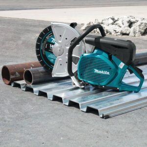 Makita 14 in. 76 cc 4-Stroke Engine Gas Saw with Bonus 1 in. AVT Rotary Hammer, SDS-Plus Bits with HEPA Dust Extractor