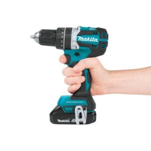 Makita 18V LXT Lithium-Ion Compact Brushless Cordless 1/2 in. Hammer Driver-Drill Kit with (2) 2.0Ah Batteries, Charger and Bag