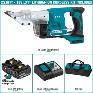 Makita 18-Volt LXT 5.0Ah Lithium-Ion Cordless 18-Gauge Straight Shear Kit