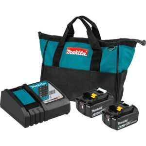 Makita 18V LXT 4.0 Ah Battery and Rapid Optimum Charger Starter Pack with bonus 18V LXT/12V MAX CXT Bluetooth Job Site Speaker