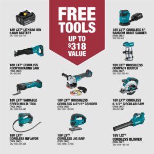 Makita 18-Volt LXT 4.0 Ah Battery and Rapid Optimum Charger Starter Pack with Bonus 18-Volt LXT Brushless Compact Router