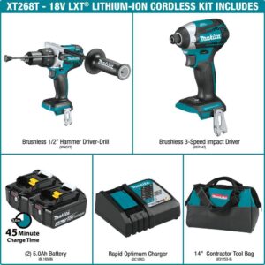 Makita 18-Volt LXT Lithium-ion Brushless Cordless 2-piece Combo Kit (Hammer Drill/ Impact Driver) 5.0Ah