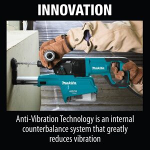 Makita 1 in. AVT Rotary Hammer Accepts SDS-PLUS Bits with HEPA Dust Extractor 3-Mode Variable Speed Case (D-Handle)