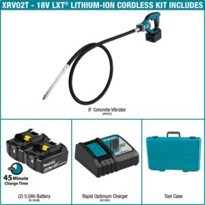 Makita 18-Volt 5.0Ah LXT Lithium-Ion Cordless 8 ft. Concrete Vibrator Kit