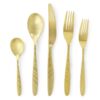 MegaChef La Vague 20-Piece Matte Gold Flatware Utensil Set, 18/10 Stainless Steel Silverware Metal (Service for 4)