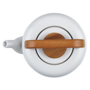 BonJour Ceramic Coffee and Tea 8-Cup Matte White Ceramic Teapot with Infuser