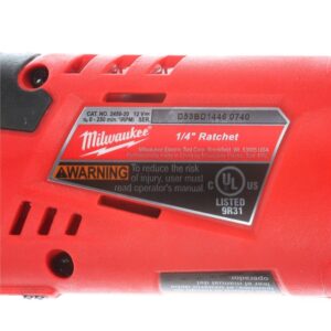 Milwaukee M12 12-Volt Lithium-Ion Cordless 1/4 in. Ratchet Kit w/ (1) 1.5Ah Battery, Charger and Tool Bag