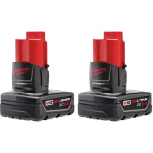 Milwaukee M12 FUEL 12-Volt Lithium-Ion Brushless Cordless 3/8 in. and 1/4 in. Ratchets with two 3.0 Ah Batteries