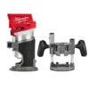 Milwaukee M18 FUEL 18-Volt Lithium-Ion Brushless Cordless Compact Router w/ Compact Router Plunge Base
