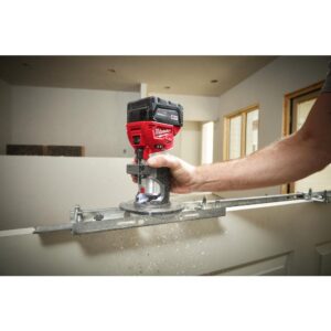 Milwaukee M18 FUEL 18-Volt Lithium-Ion Brushless Cordless Compact Router w/ Compact Router Offset Base & Router Plunge Base