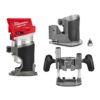 Milwaukee M18 FUEL 18-Volt Lithium-Ion Brushless Cordless Compact Router w/ Compact Router Offset Base & Router Plunge Base