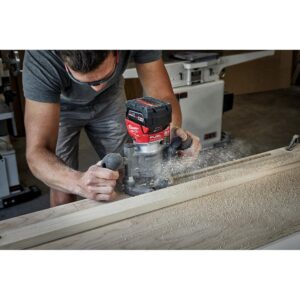 Milwaukee M18 FUEL 18-Volt Lithium-Ion Brushless Cordless Compact Router w/ Compact Router Offset Base & Router Plunge Base