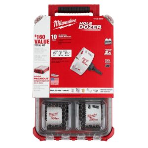 Milwaukee Hole Dozer Bi-Metal General Purpose Hole Saw Set with PACKOUT Compact Organizer (10-Piece)